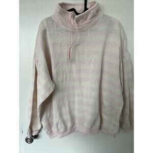 Women’s Medium Vintage Striped Collar Pullover Sweatshirt Size Medium 90s Pacer